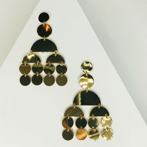 J. Crew | Circle Statement Earrings in Gold - Picture 4 of 6